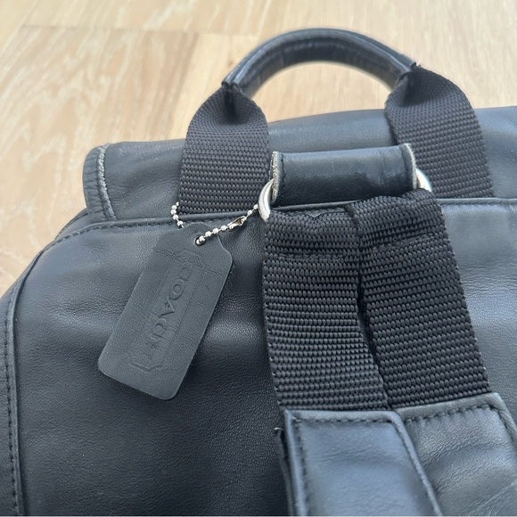 Coach Drawstring Bucket Bag Black Backpack Leather Vintage Tote Daypack Travel - Picture 10 of 15